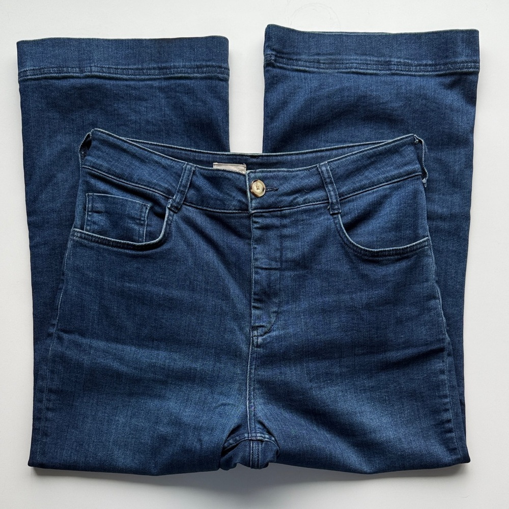 Pilcro High Rise Cropped Flare Wide leg jeans 31 - Picture 2 of 8